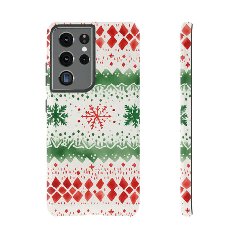 Watercolor Christmas Knitting - Impact Resistant Phone Case Samsung Galaxy S21 Ultra Matte